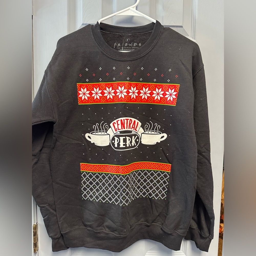 FRIENDS Festive Black Crewneck Sweatshirt
